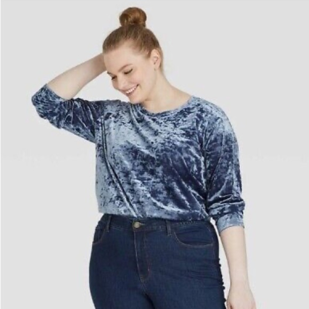 Velvet Blouse - Blue